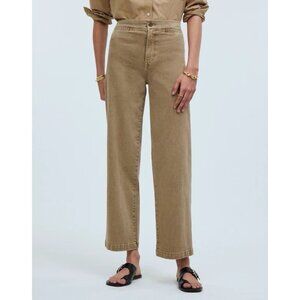 Madewell The Emmett Wide-Leg Crop Pant Welt Pocket Preppy Khaki Women’s Size 27